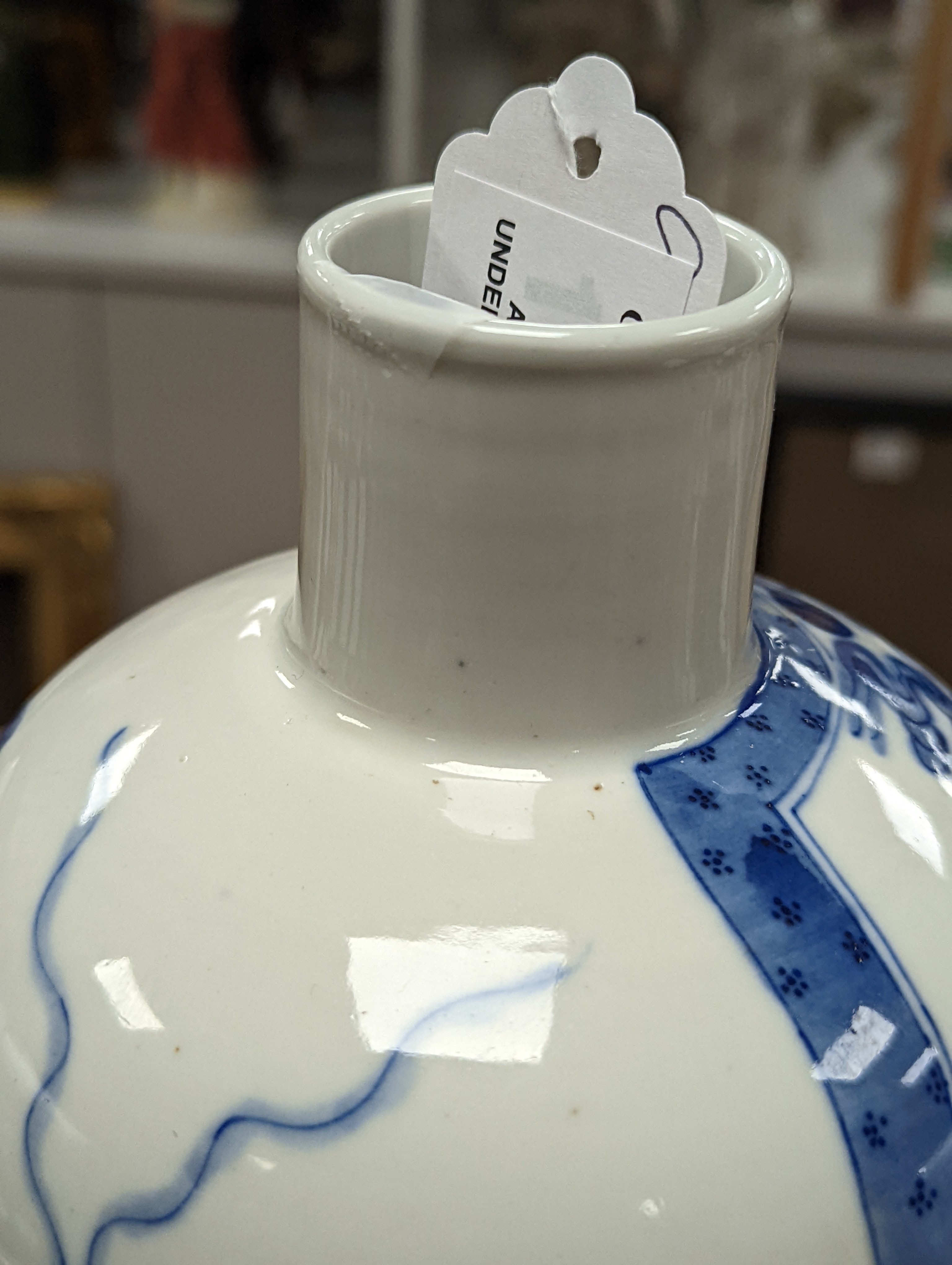 A Chinese underglaze blue baluster vase, 30 cms high.